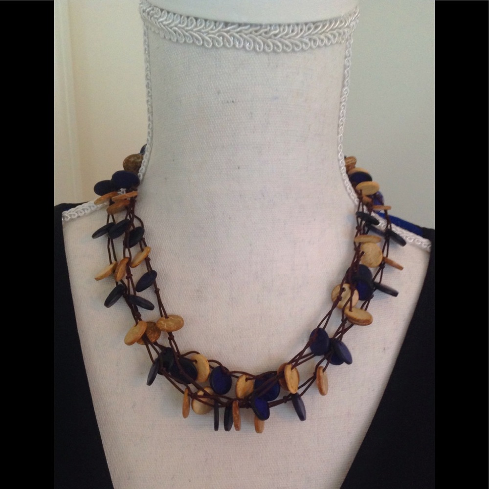 19" Triple-Strand beaded necklace.